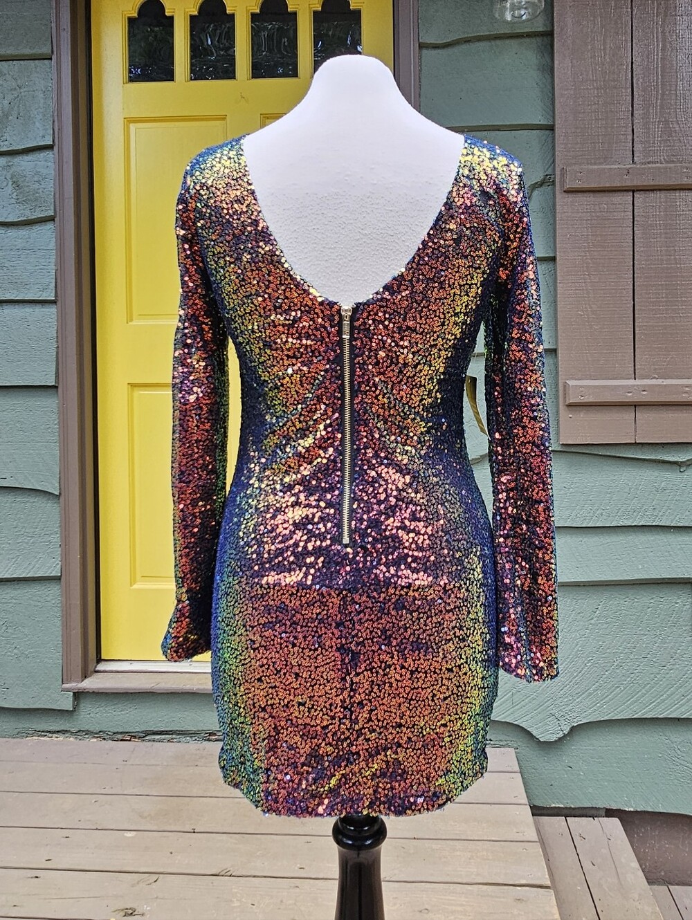 NWT Charlotte Russe Iridescent Sequin Bodycon Dress S - Picture 13 of 15